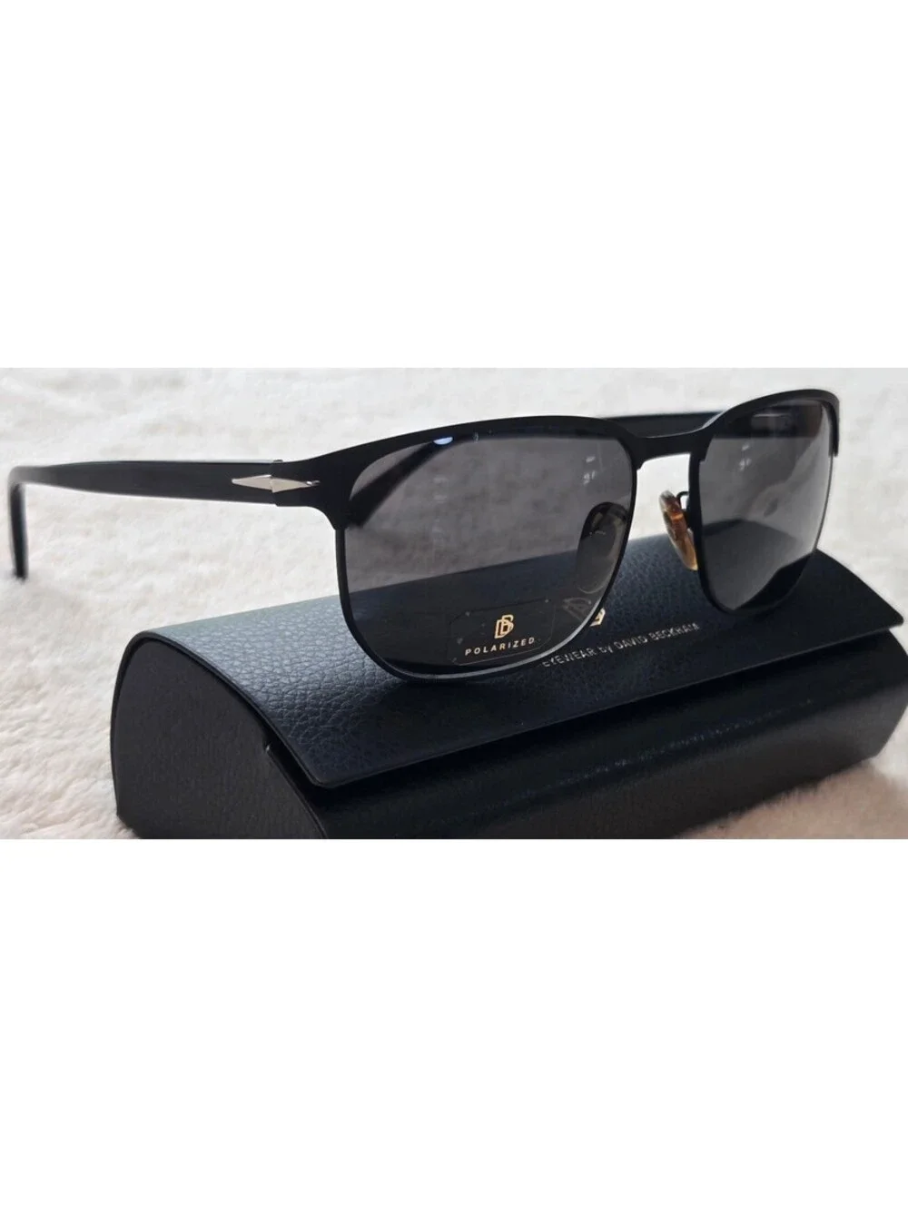 NEW DAVID BECKHAM DB1131S 124M9 POLARIZED Sunglasses, Mat Black/Gray, 59-18-14